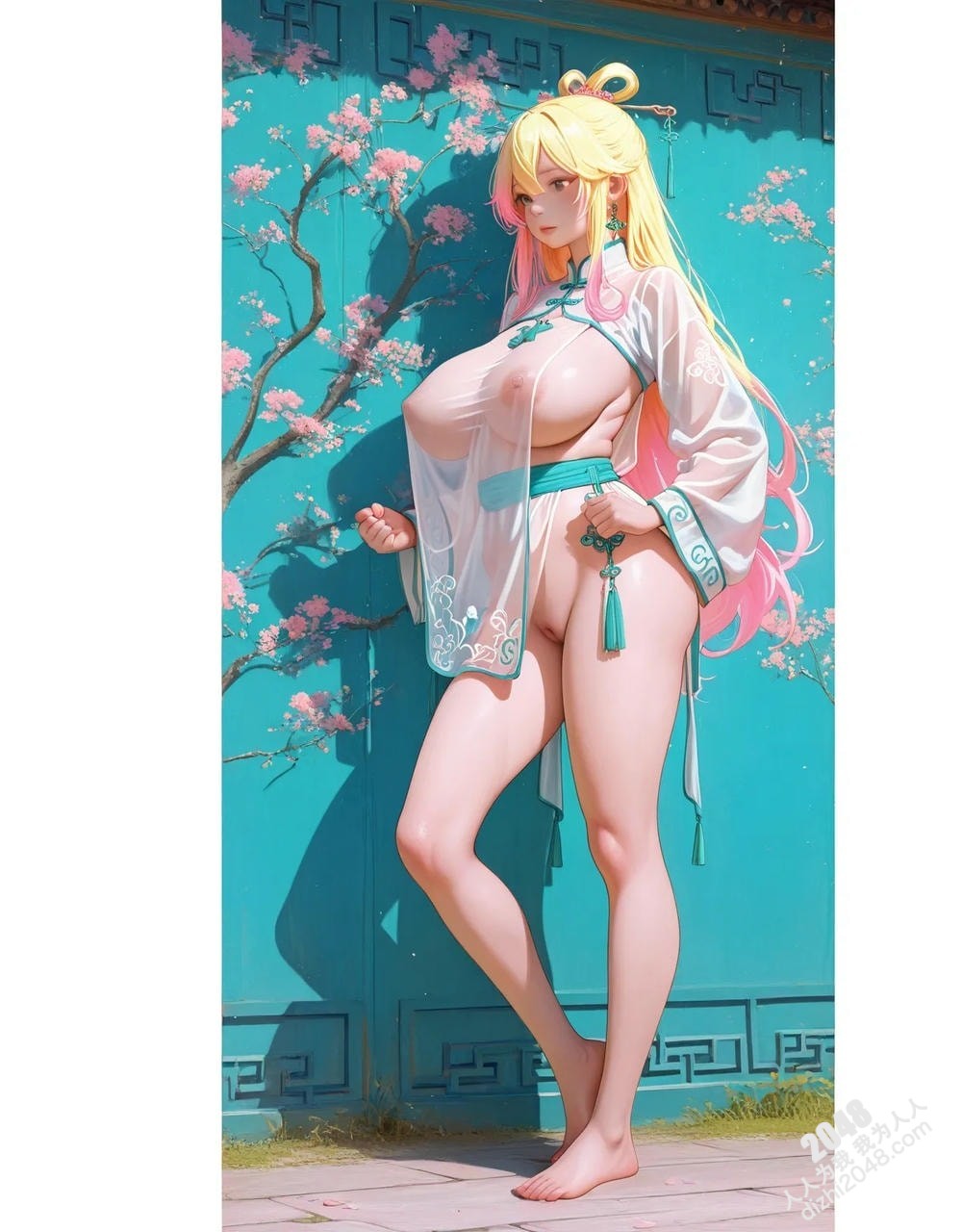绝世佳人：中式古典仙侠风情画，酥胸半露，曼妙身姿，令人心动(8)