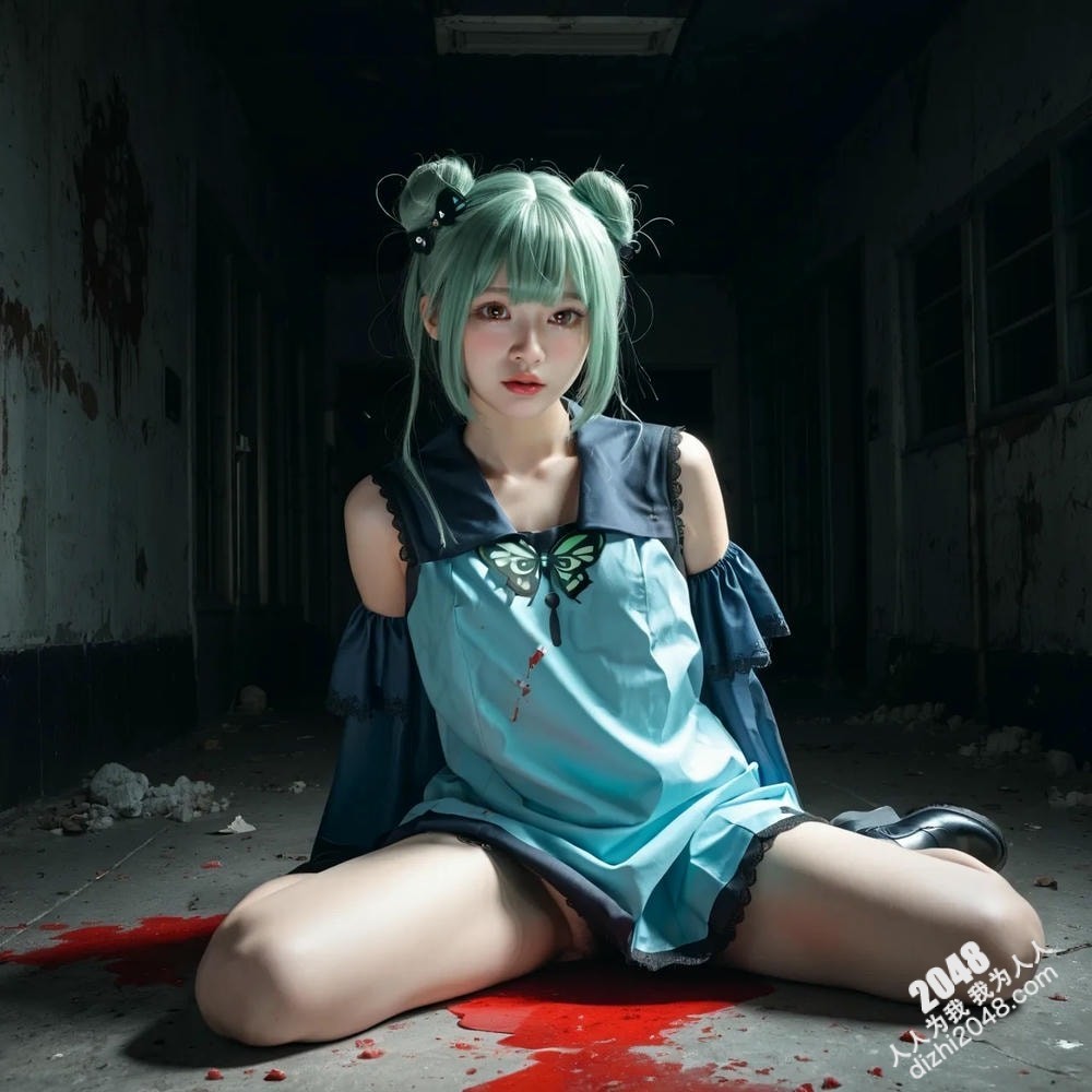 2048禁区：青柠少女的血色迷情—惊悚悬疑cosplay写真(3)