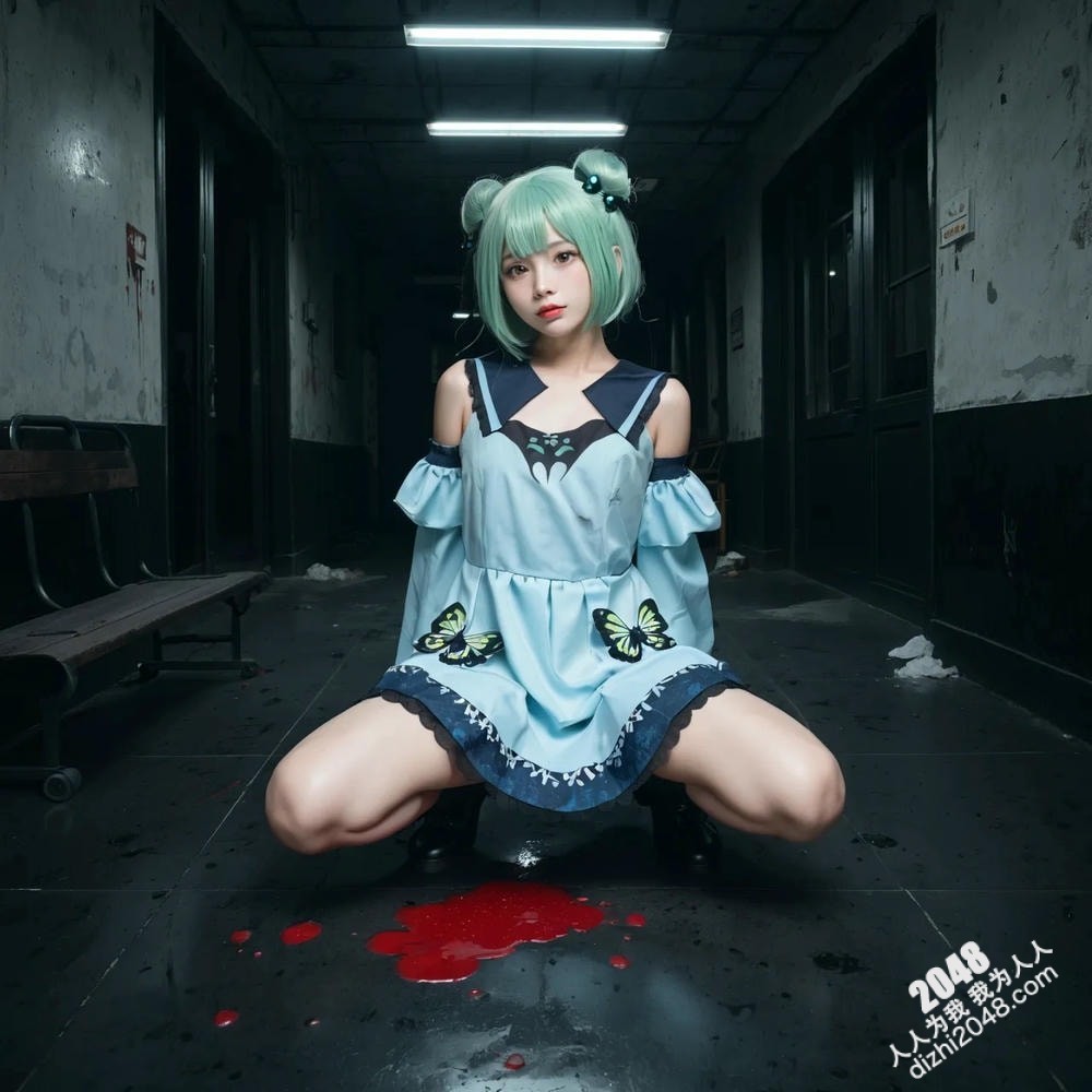2048禁区：青柠少女的血色迷情—惊悚悬疑cosplay写真(1)