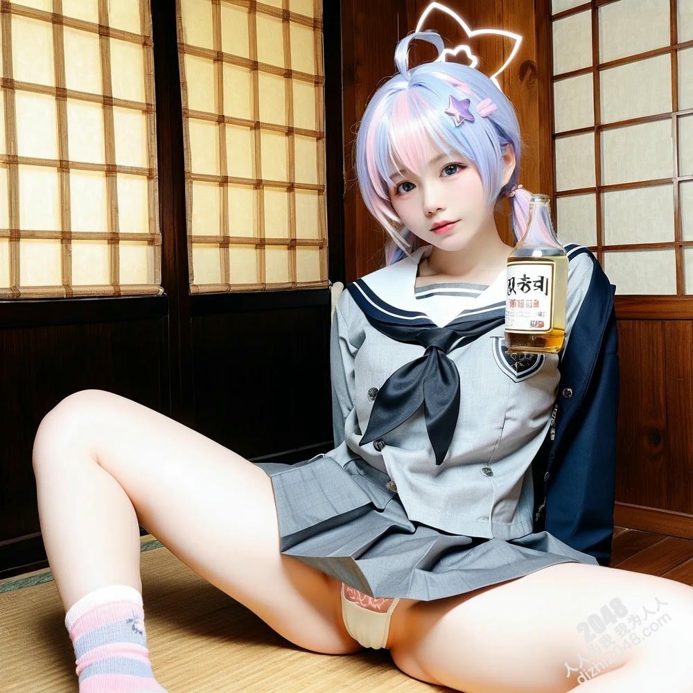 粉蓝双马尾少女的日式诱惑：水手服下的秘密(5)