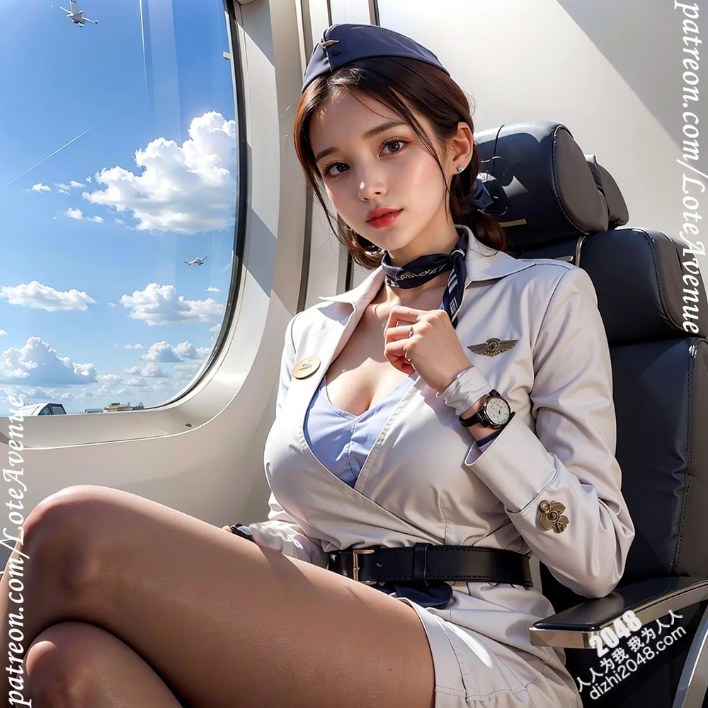 Lote空姐制服诱惑：高空私密写真，酥胸美腿，极致诱惑！(7)