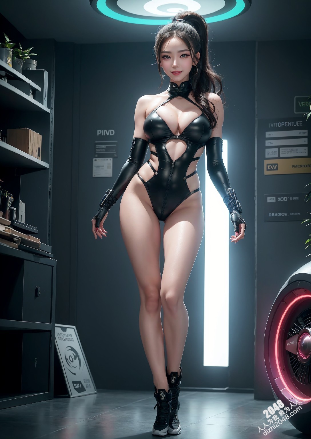 Computex Nvidia AI女孩2：台北展会上的致命诱惑，绿色紧身衣下的性感曲线，AI科技与火辣身材的完美碰撞(40)