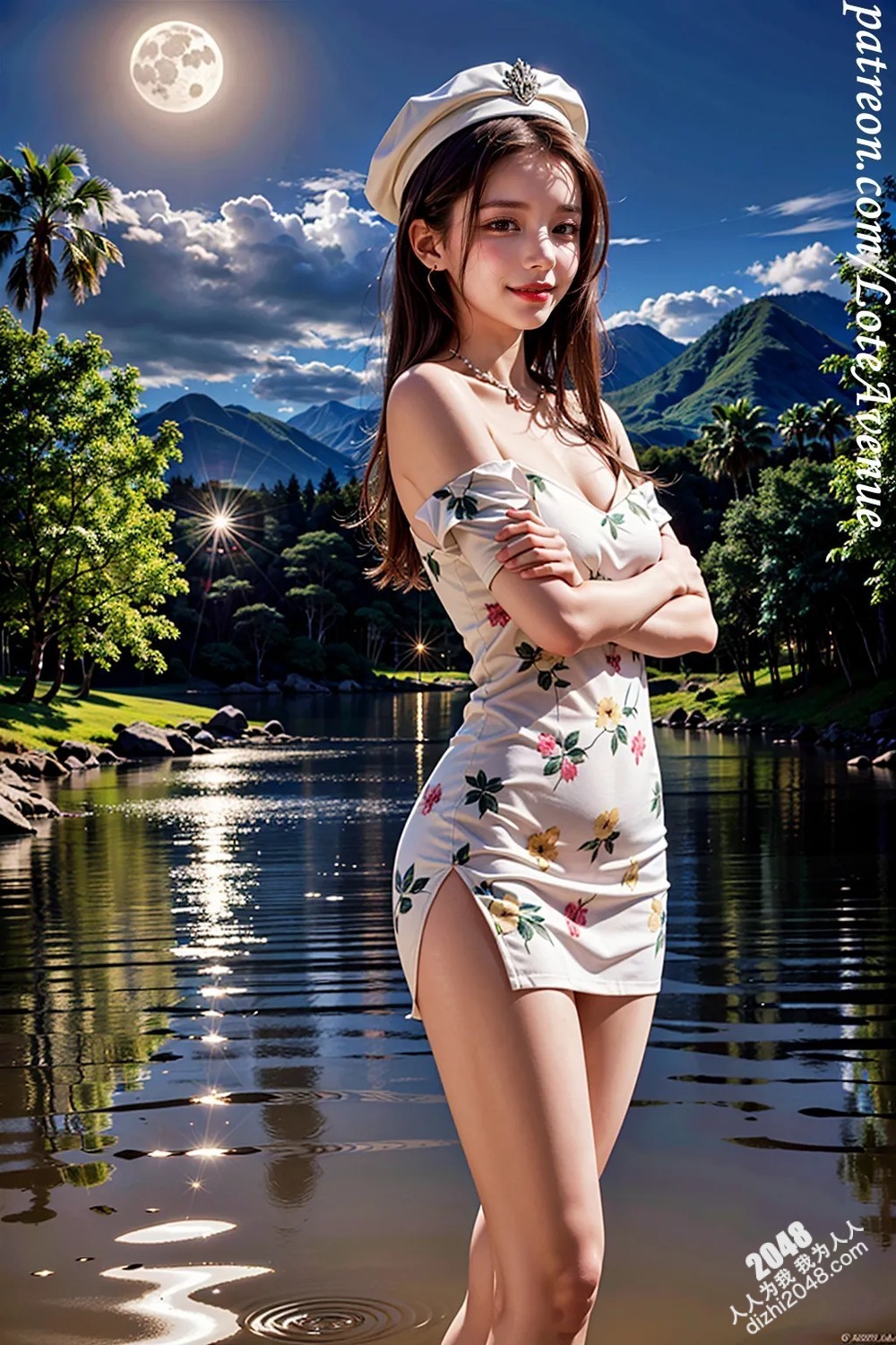 Lote海边魅影：月光下的性感尤物，黑色短裙与曼妙身姿的诱惑，令人窒息的美丽(16)