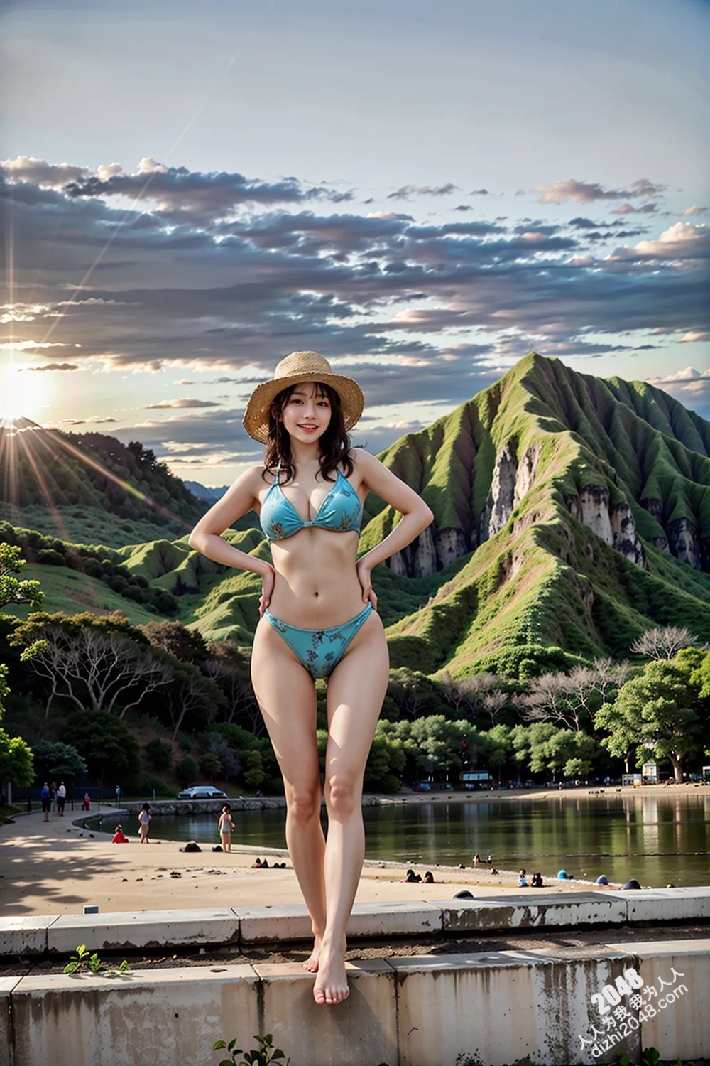 夏威夷海滩派对：Kosa的比基尼写真，完美身材引爆夏日热情！(1)