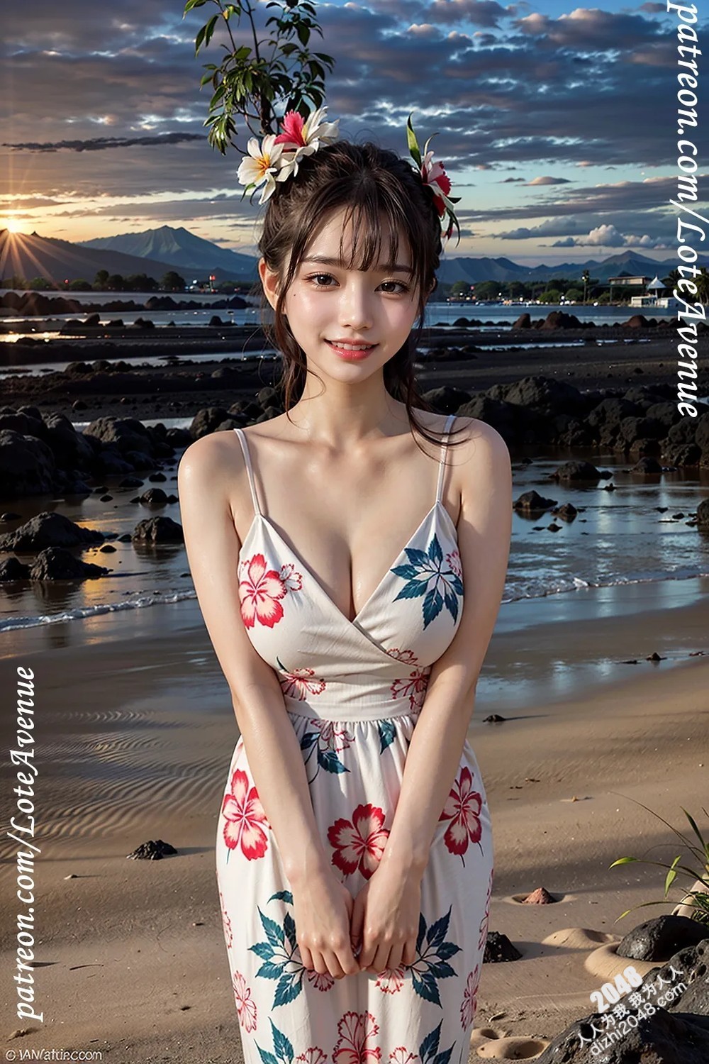 夏威夷海滩派对：Kosa的比基尼写真，完美身材引爆夏日热情！(8)