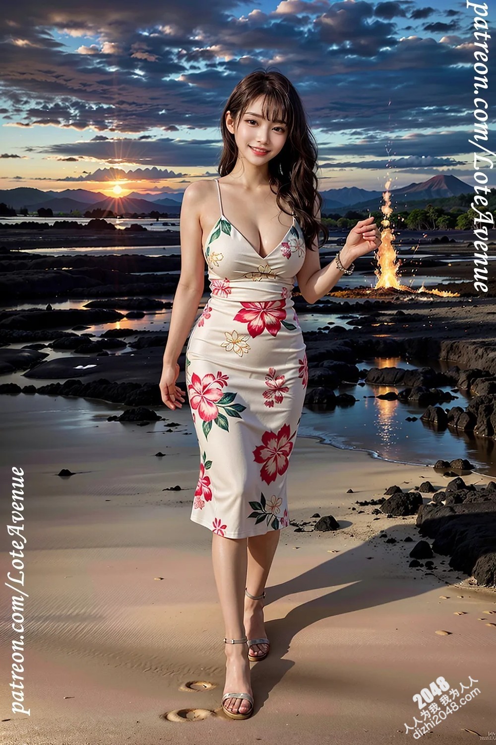 夏威夷海滩派对：Kosa的比基尼写真，完美身材引爆夏日热情！(9)