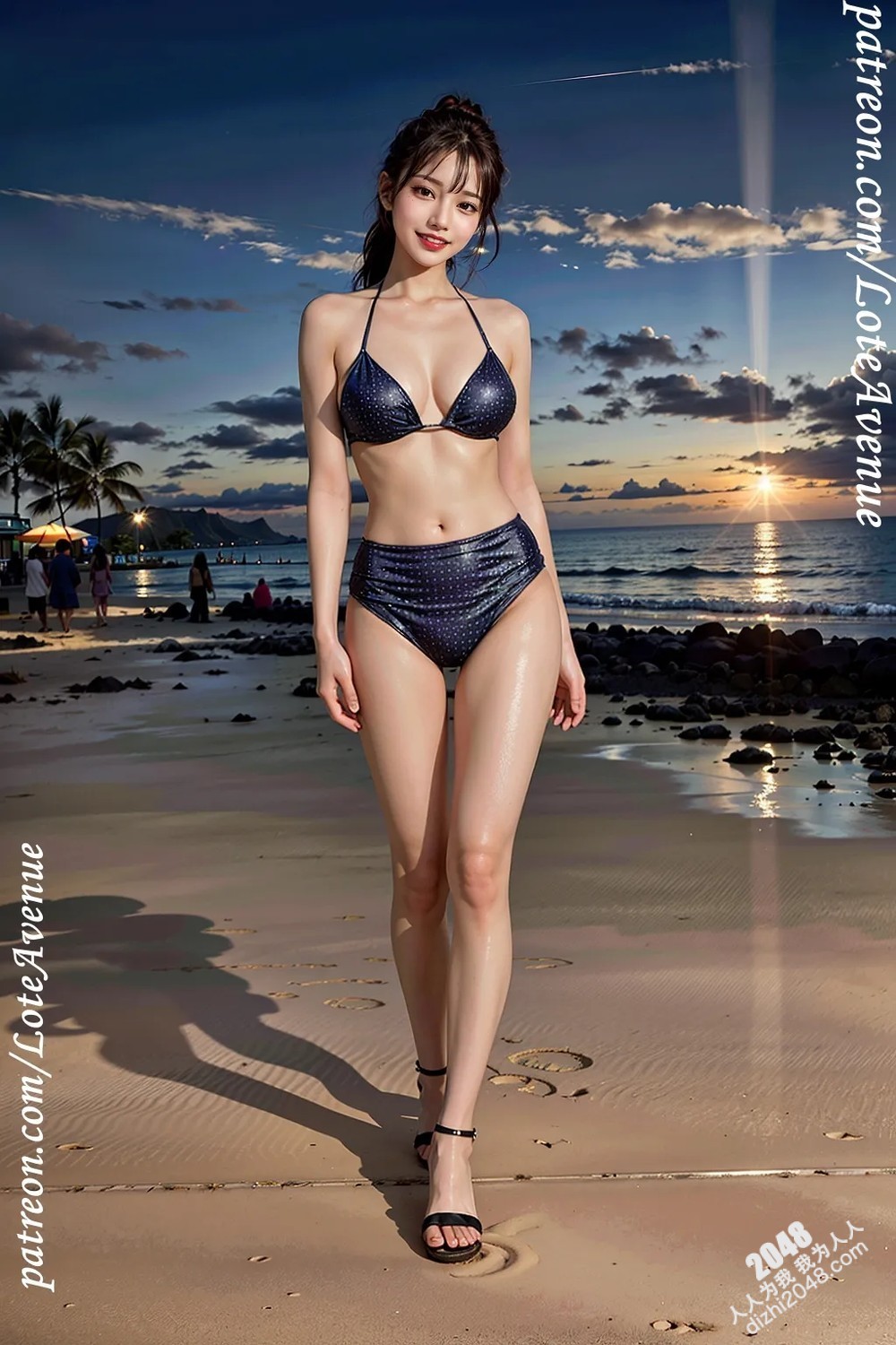 夏威夷海滩派对：Kosa的比基尼写真，完美身材引爆夏日热情！(24)