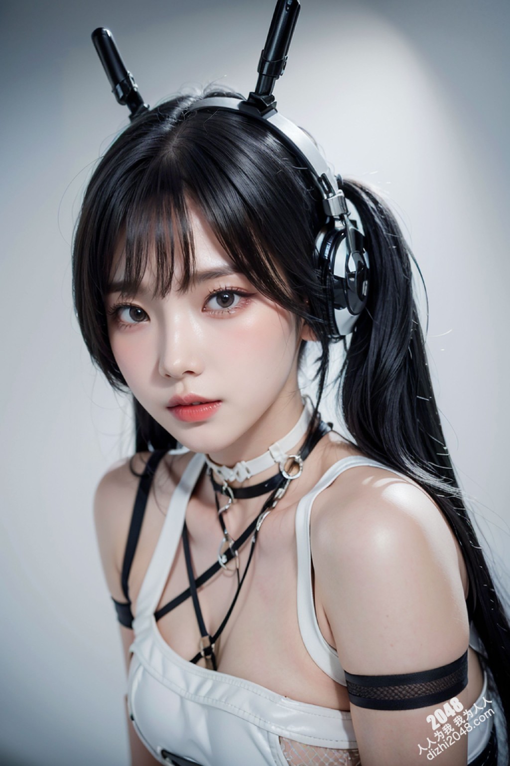 Cyber Girl_130：电竞少女的魅惑诱惑，黑色紧身衣下的曼妙曲线，网袜长腿的致命吸引力(4)