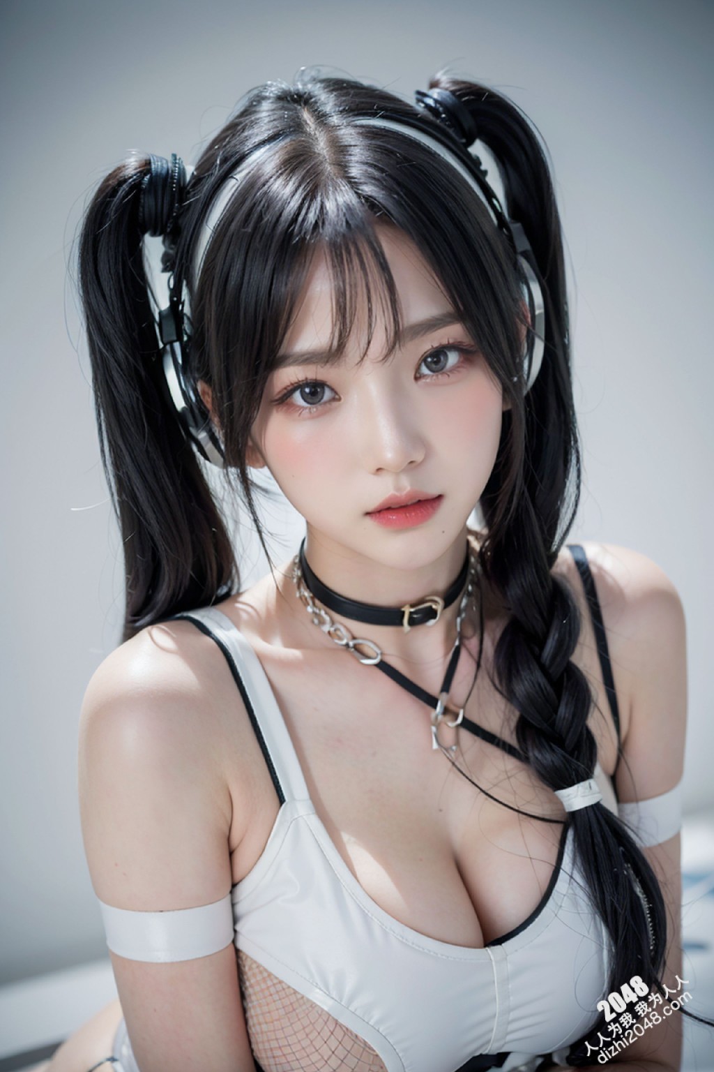 Cyber Girl_130：电竞少女的魅惑诱惑，黑色紧身衣下的曼妙曲线，网袜长腿的致命吸引力(28)