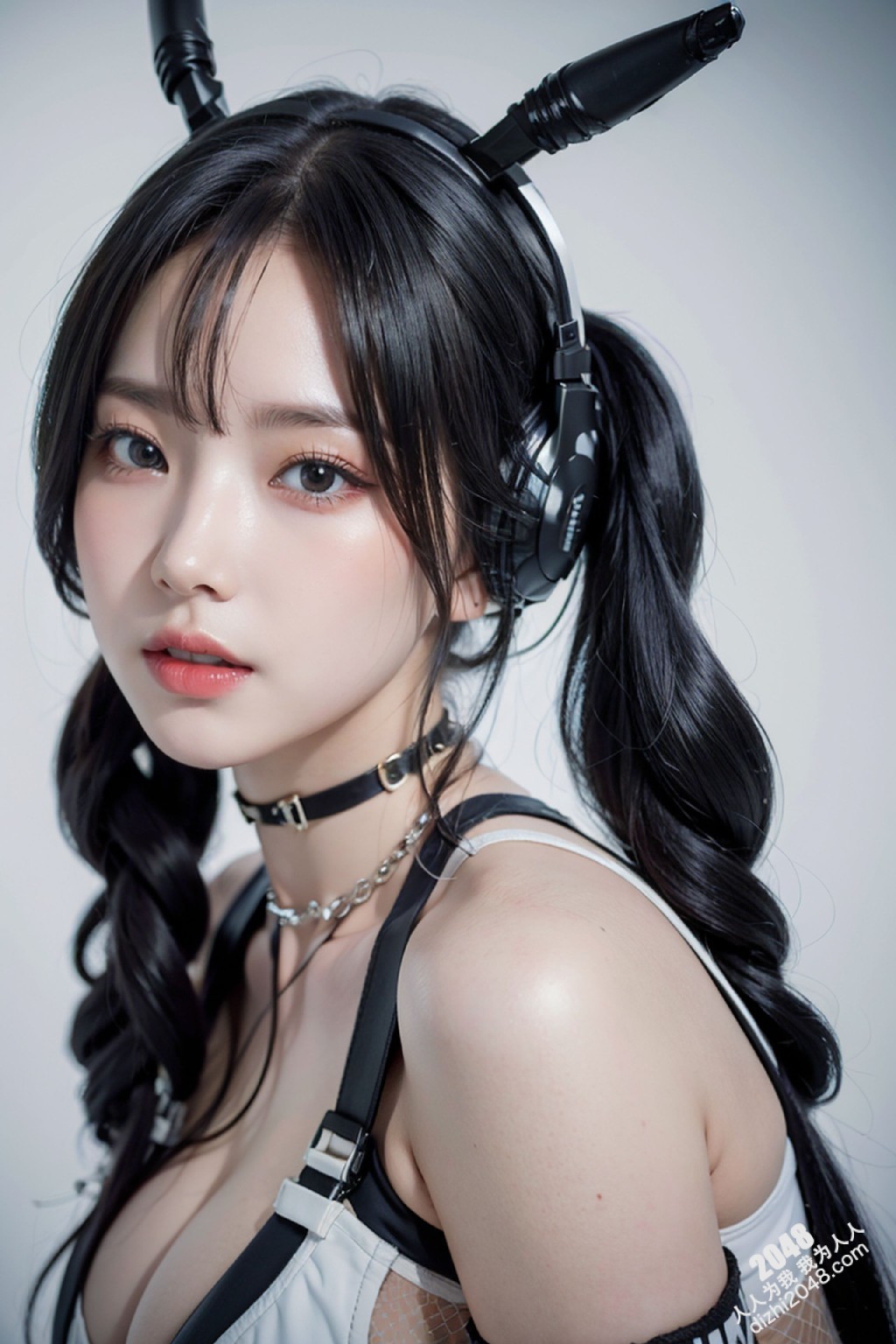 Cyber Girl_130：电竞少女的魅惑诱惑，黑色紧身衣下的曼妙曲线，网袜长腿的致命吸引力(31)