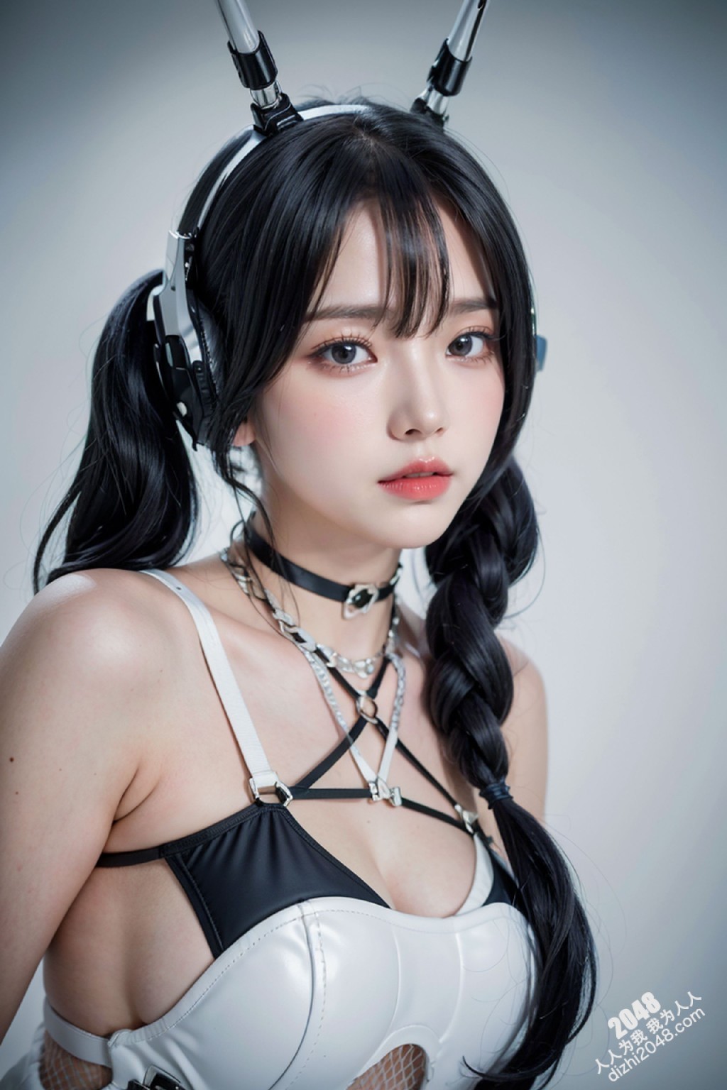 Cyber Girl_130：电竞少女的魅惑诱惑，黑色紧身衣下的曼妙曲线，网袜长腿的致命吸引力(33)