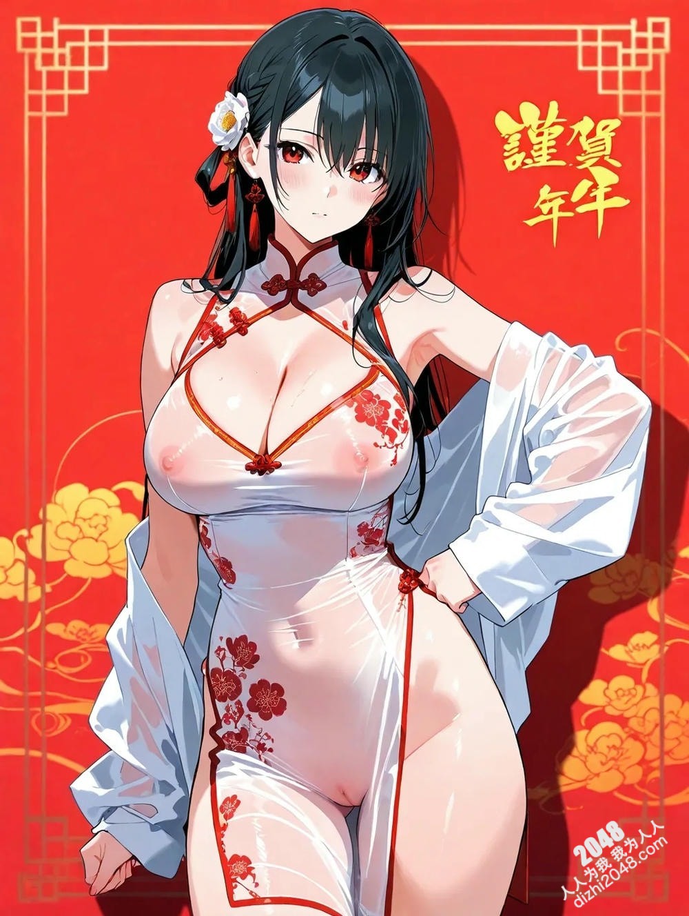 旗袍尤物：蛇年魅惑写真，极致诱惑，隐约春光，传统与现代的完美融合(11)