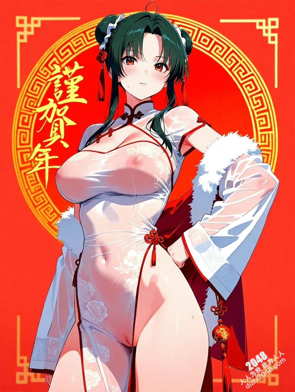 旗袍尤物：蛇年魅惑写真，极致诱惑，隐约春光，传统与现代的完美融合(10)