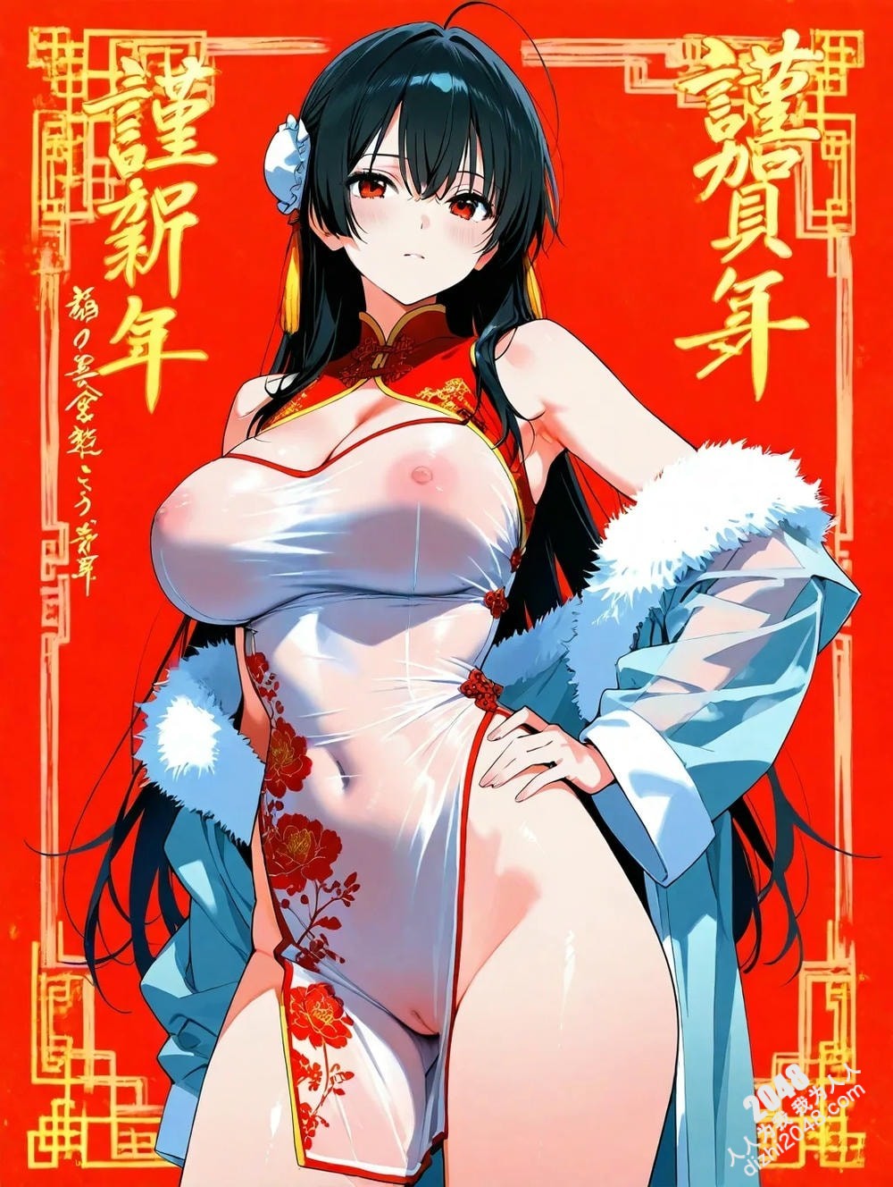 旗袍尤物：蛇年魅惑写真，极致诱惑，隐约春光，传统与现代的完美融合(12)