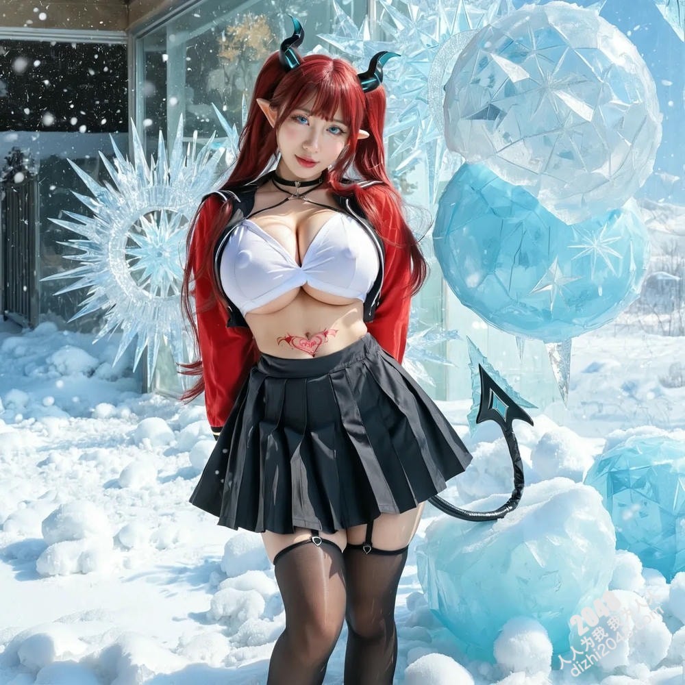 冰雪魅魔的诱惑：红发女孩的性感COSPLAY写真(7)
