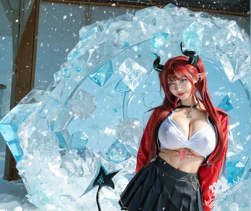 冰雪魅魔的诱惑：红发女孩的性感COSPLAY写真(14)