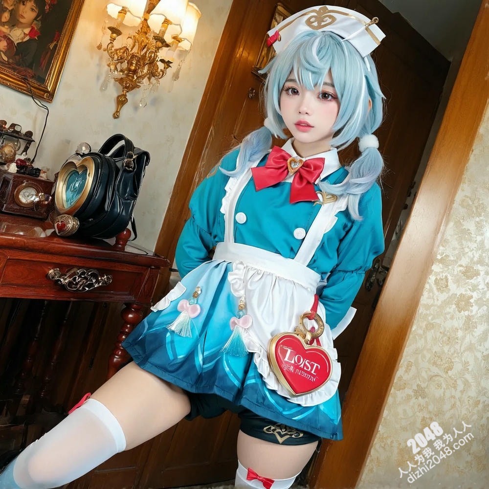 护士装扮的女孩与神秘女郎的暧昧互动，引人遐想无限。(7)