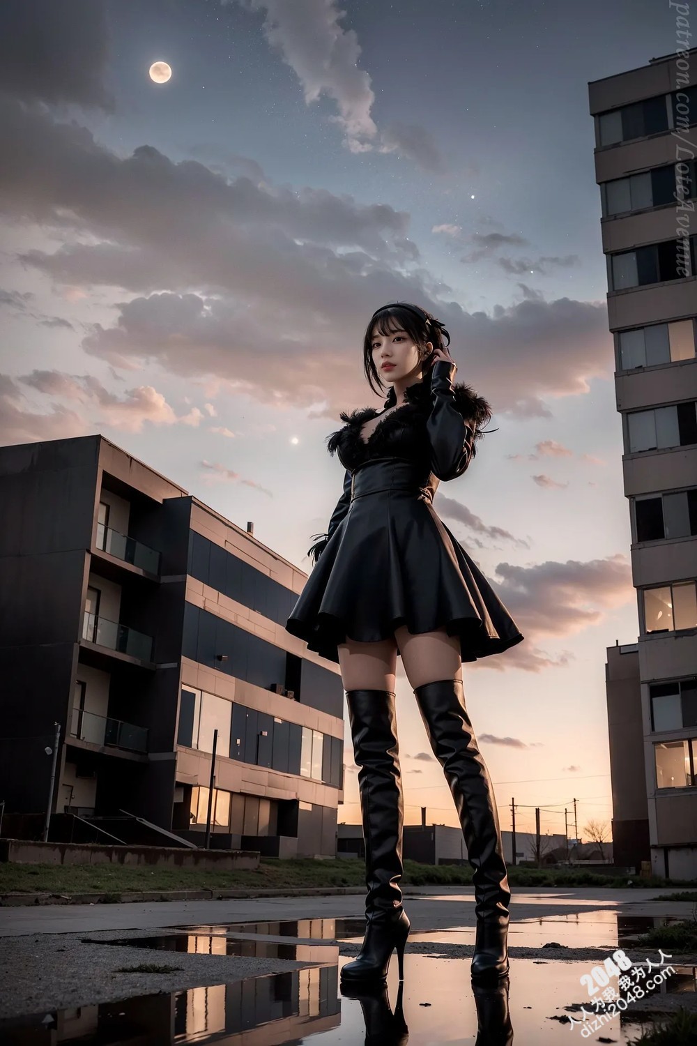 Lote Avenue Patreon福利写真：末日废土的性感女武士，高筒靴下的致命诱惑，Nier Automata主题Cosplay(9)