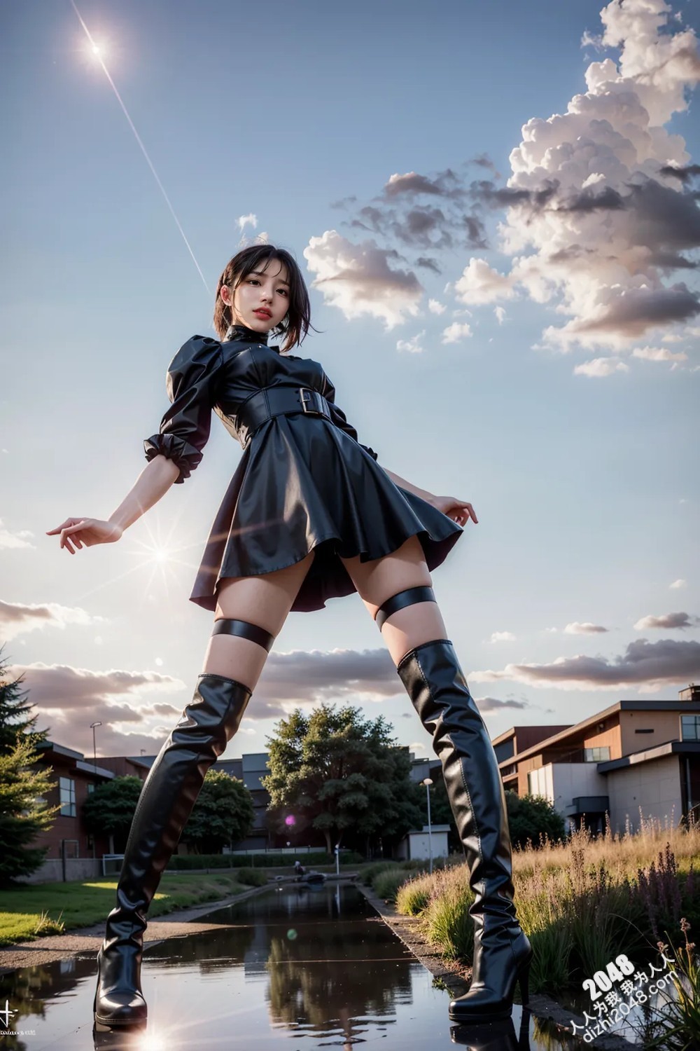 Lote Avenue Patreon福利写真：末日废土的性感女武士，高筒靴下的致命诱惑，Nier Automata主题Cosplay(27)