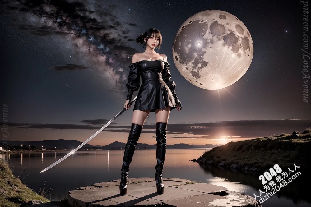 Lote Avenue Patreon福利写真：末日废土的性感女武士，高筒靴下的致命诱惑，Nier Automata主题Cosplay(30)