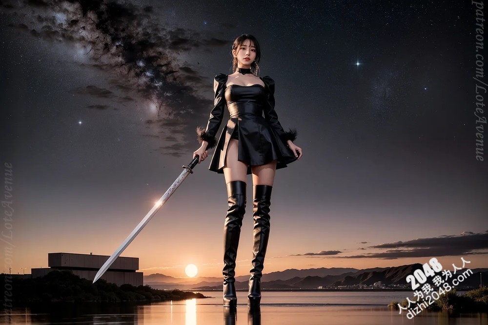 Lote Avenue Patreon福利写真：末日废土的性感女武士，高筒靴下的致命诱惑，Nier Automata主题Cosplay(33)
