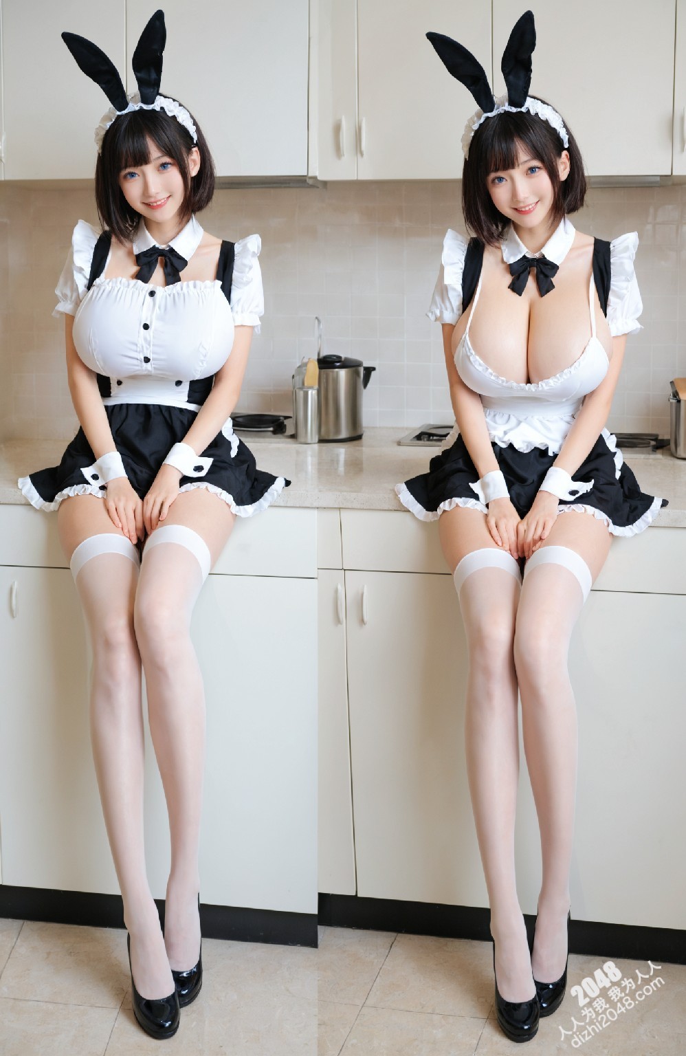 兔女郎女仆的厨房诱惑：高挑美少女的香艳写真(20)