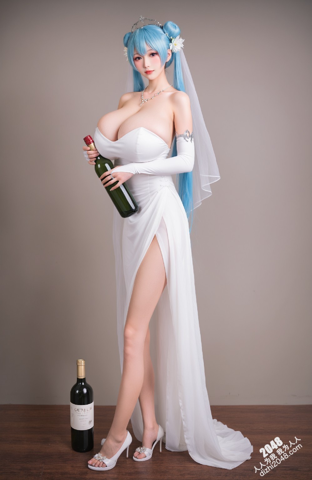 Miku梦幻婚纱写真：白纱下的诱惑，极致性感新娘写真(1)