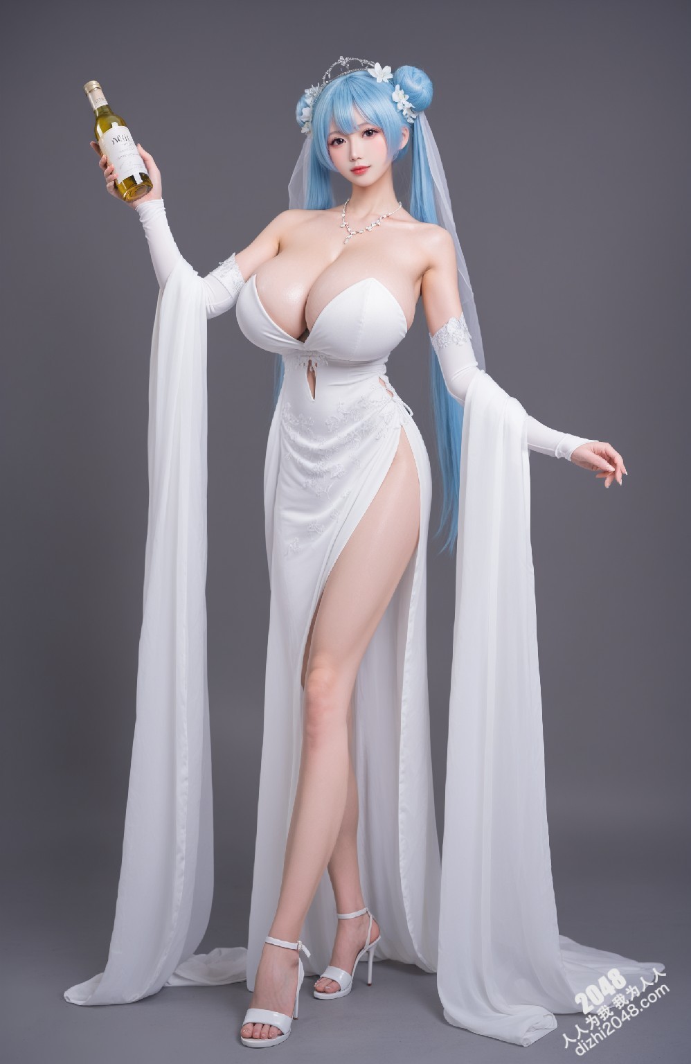 Miku梦幻婚纱写真：白纱下的诱惑，极致性感新娘写真(6)