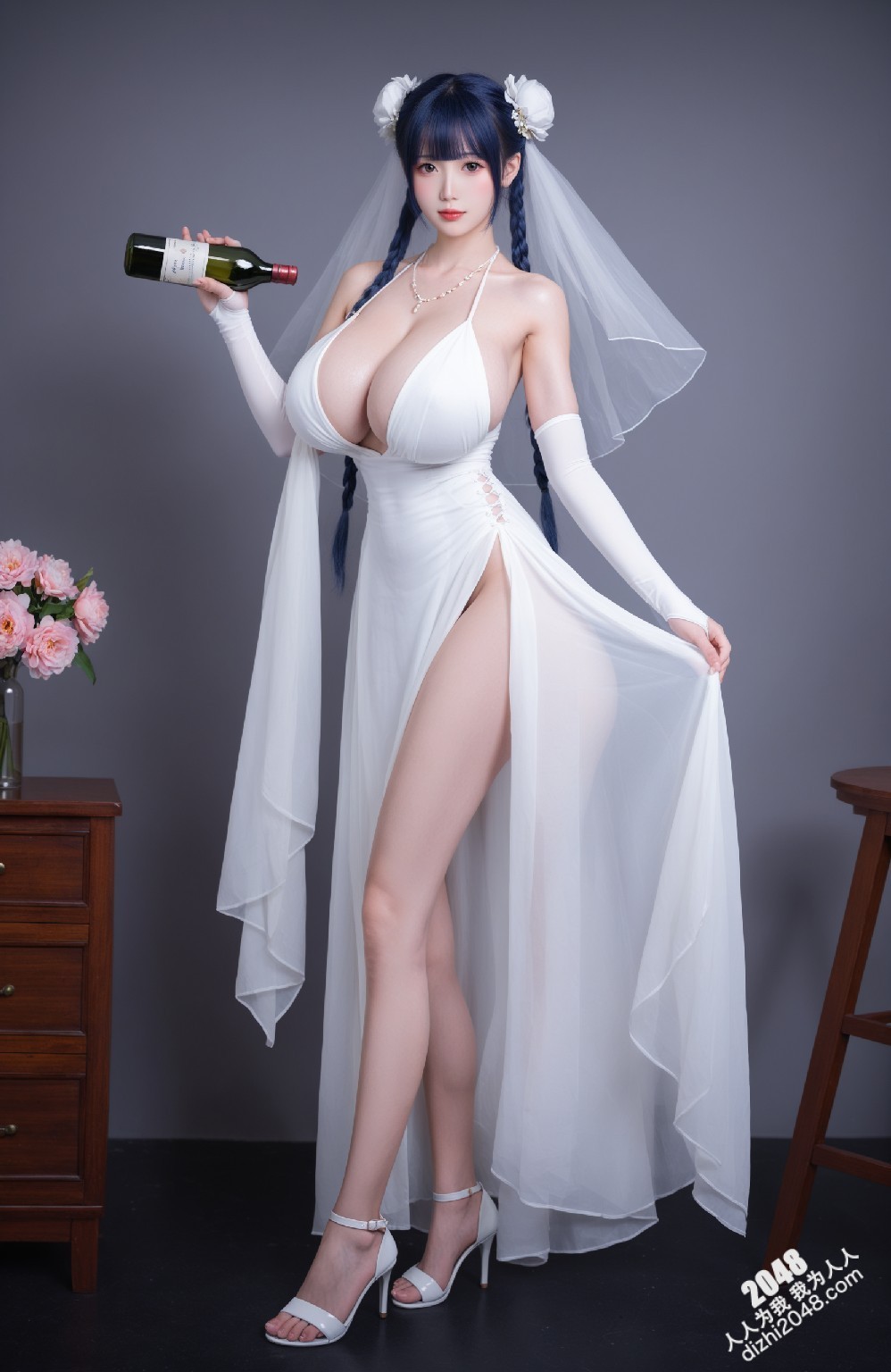 Miku梦幻婚纱写真：白纱下的诱惑，极致性感新娘写真(29)