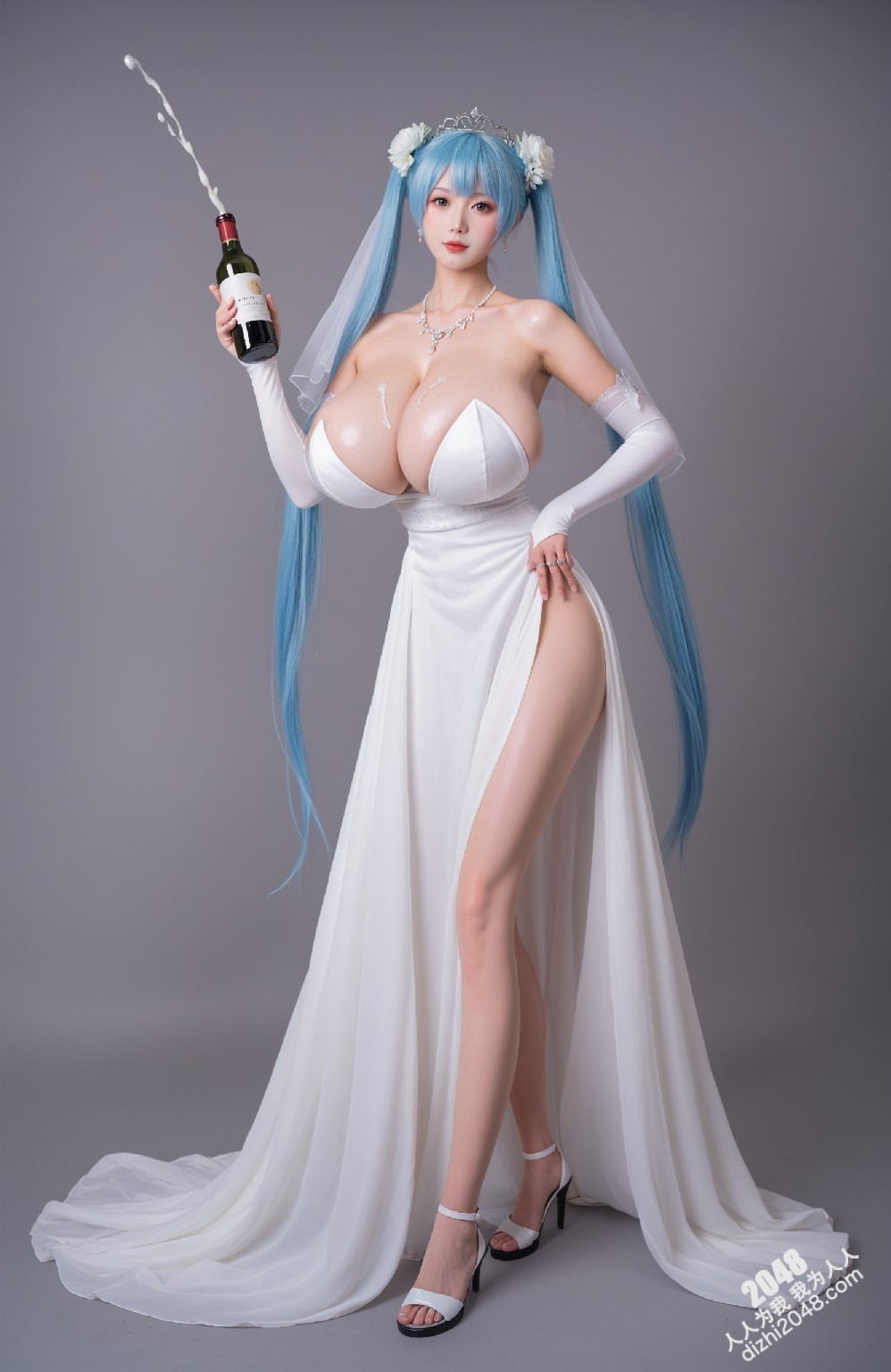 Miku梦幻婚纱写真：白纱下的诱惑，极致性感新娘写真(34)