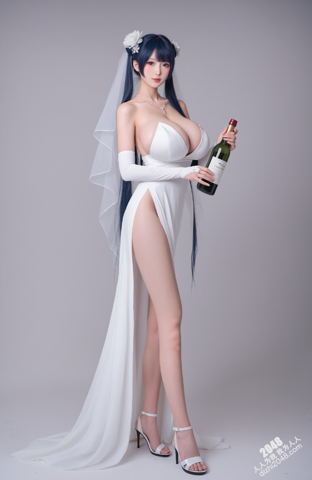 Miku梦幻婚纱写真：白纱下的诱惑，极致性感新娘写真(50)