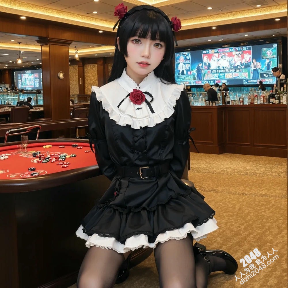 赌场女仆的诱惑：哥特萝莉的黑色丝袜与禁忌游戏(6)