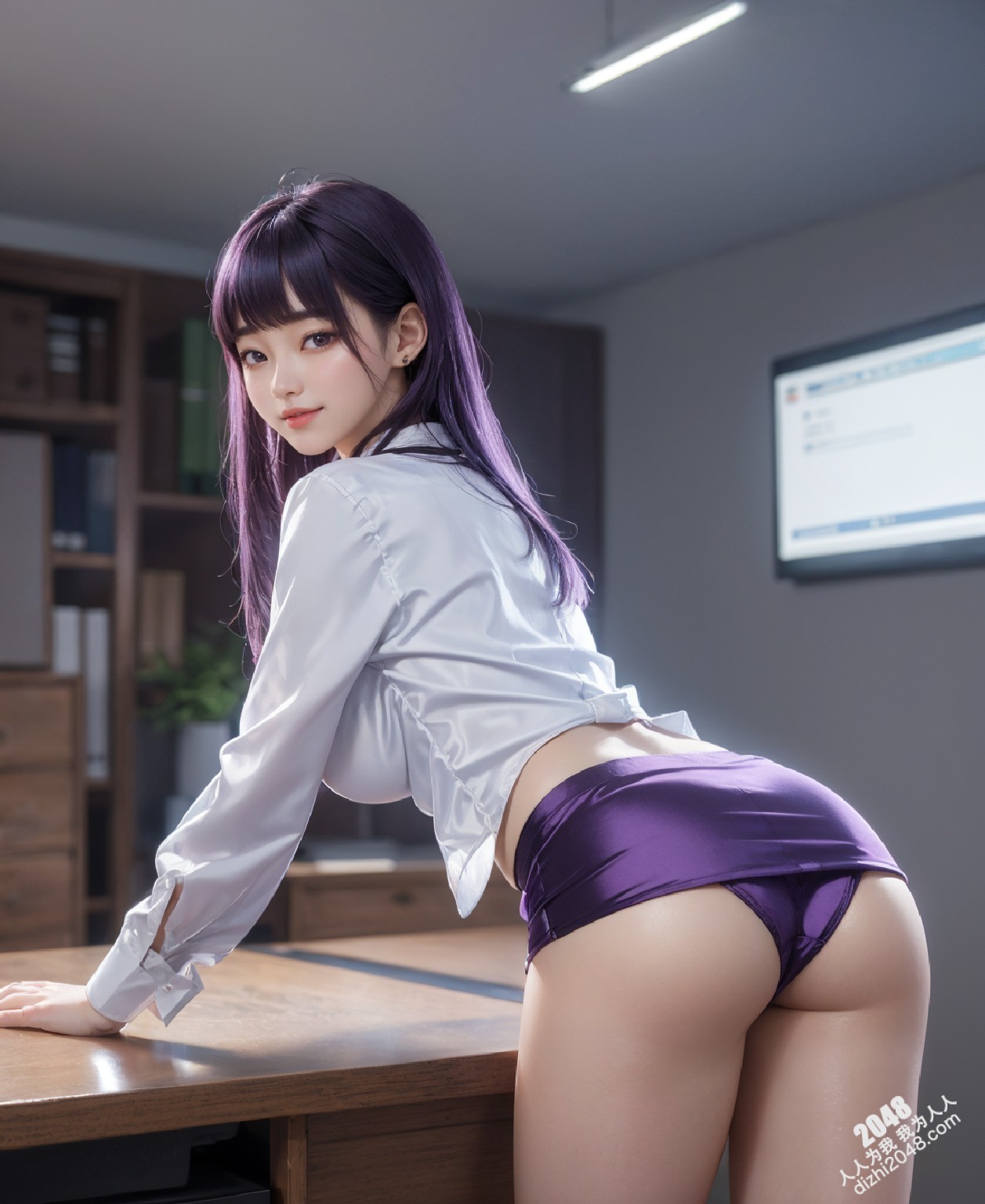 白衬衫下的诱惑：银发尤物让人窒息的性感写真(28)
