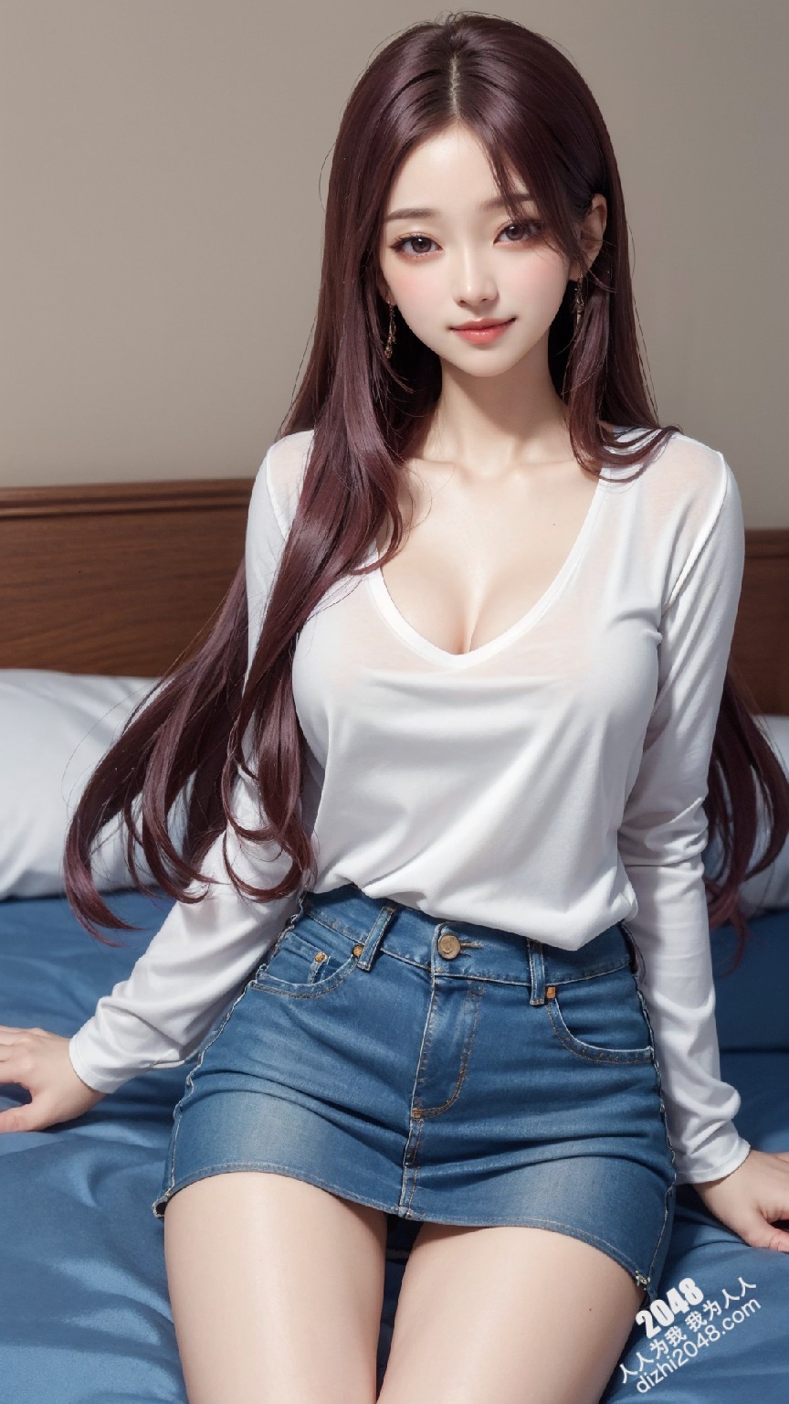 紫发尤物LDi的诱惑：紧身小背心与低腰牛仔裤的致命组合，引爆你的荷尔蒙！(18)