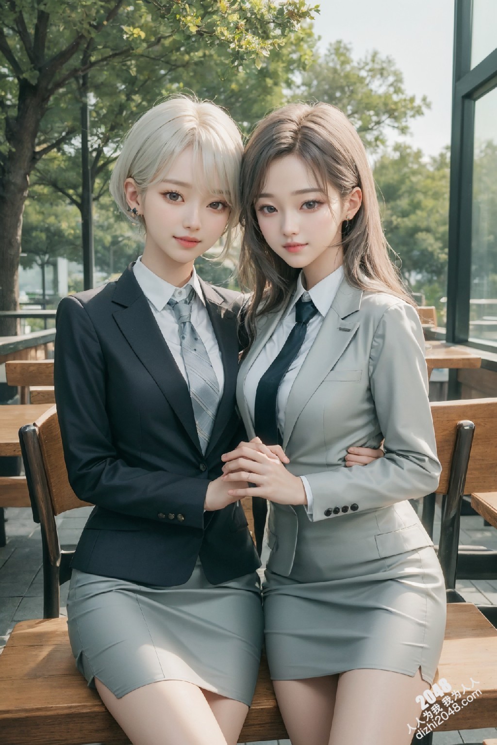 制服诱惑：清纯校花姐妹花，短裙下的秘密，让人浮想联翩(2)