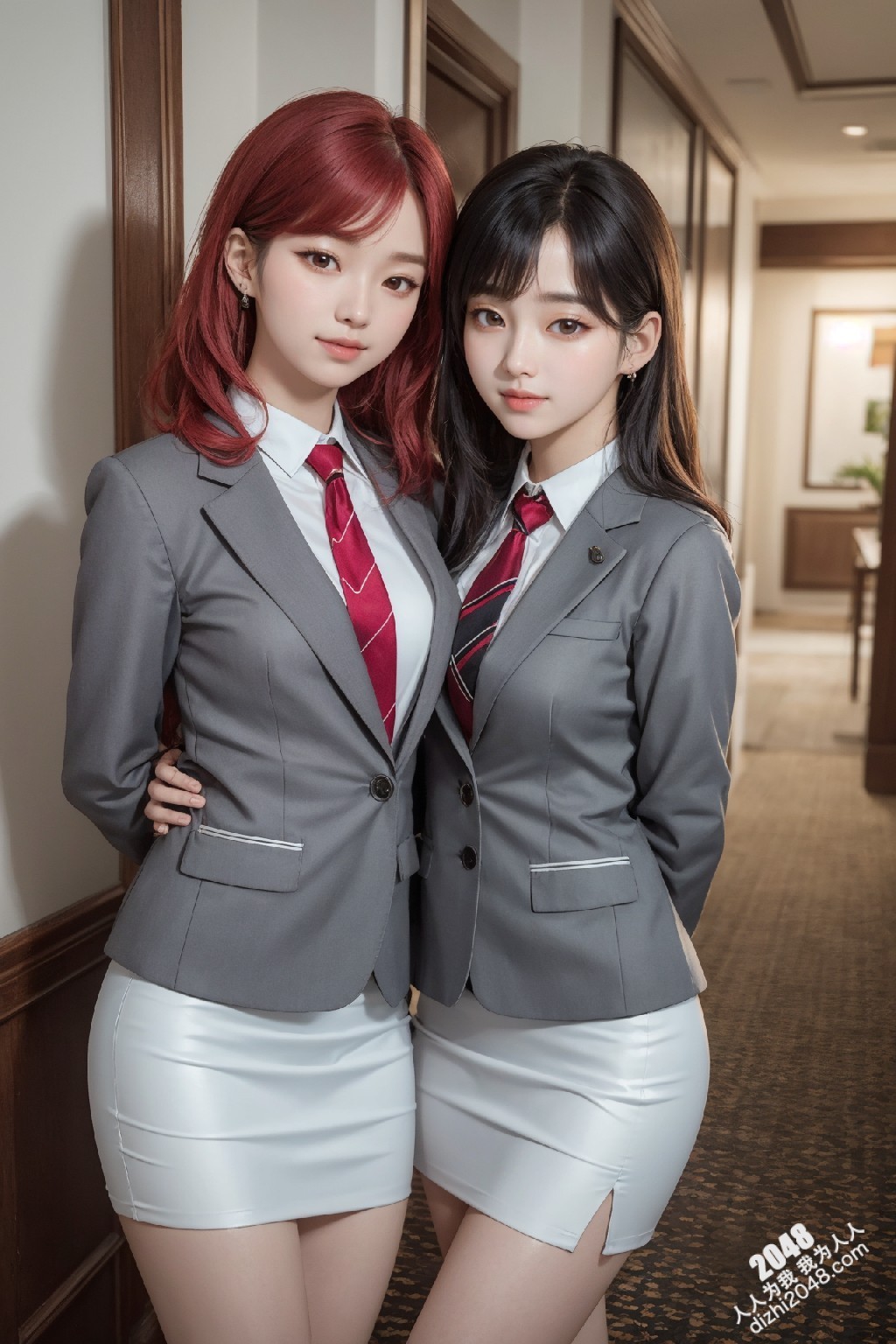 制服诱惑：清纯校花姐妹花，短裙下的秘密，让人浮想联翩(6)