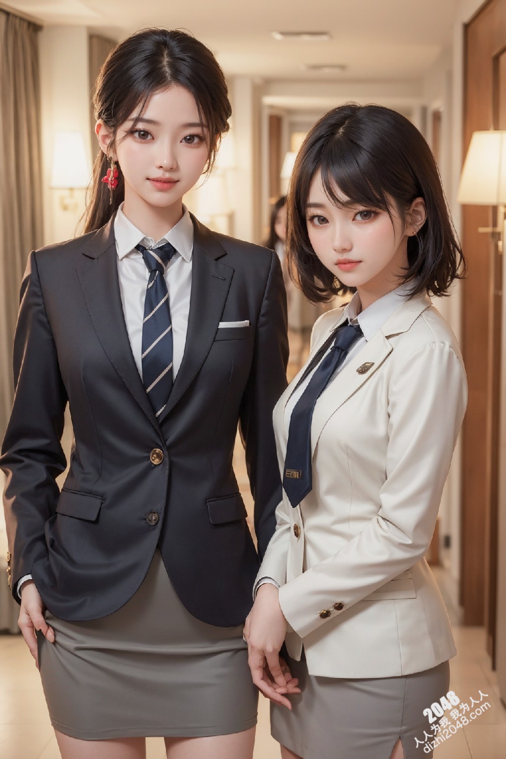 制服诱惑：清纯校花姐妹花，短裙下的秘密，让人浮想联翩(8)