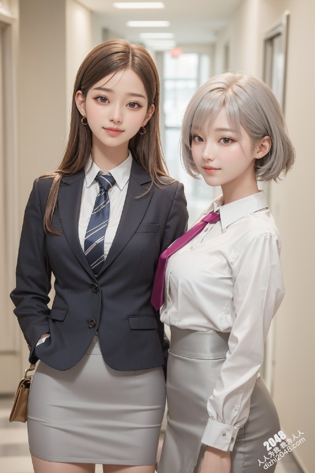 制服诱惑：清纯校花姐妹花，短裙下的秘密，让人浮想联翩(9)