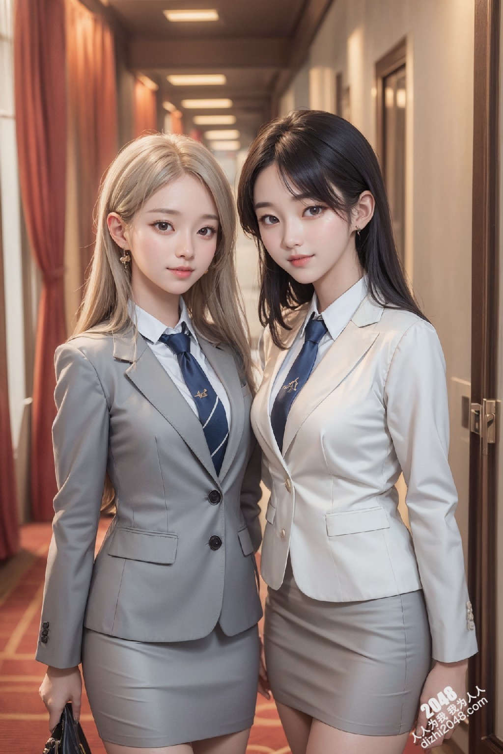 制服诱惑：清纯校花姐妹花，短裙下的秘密，让人浮想联翩(10)
