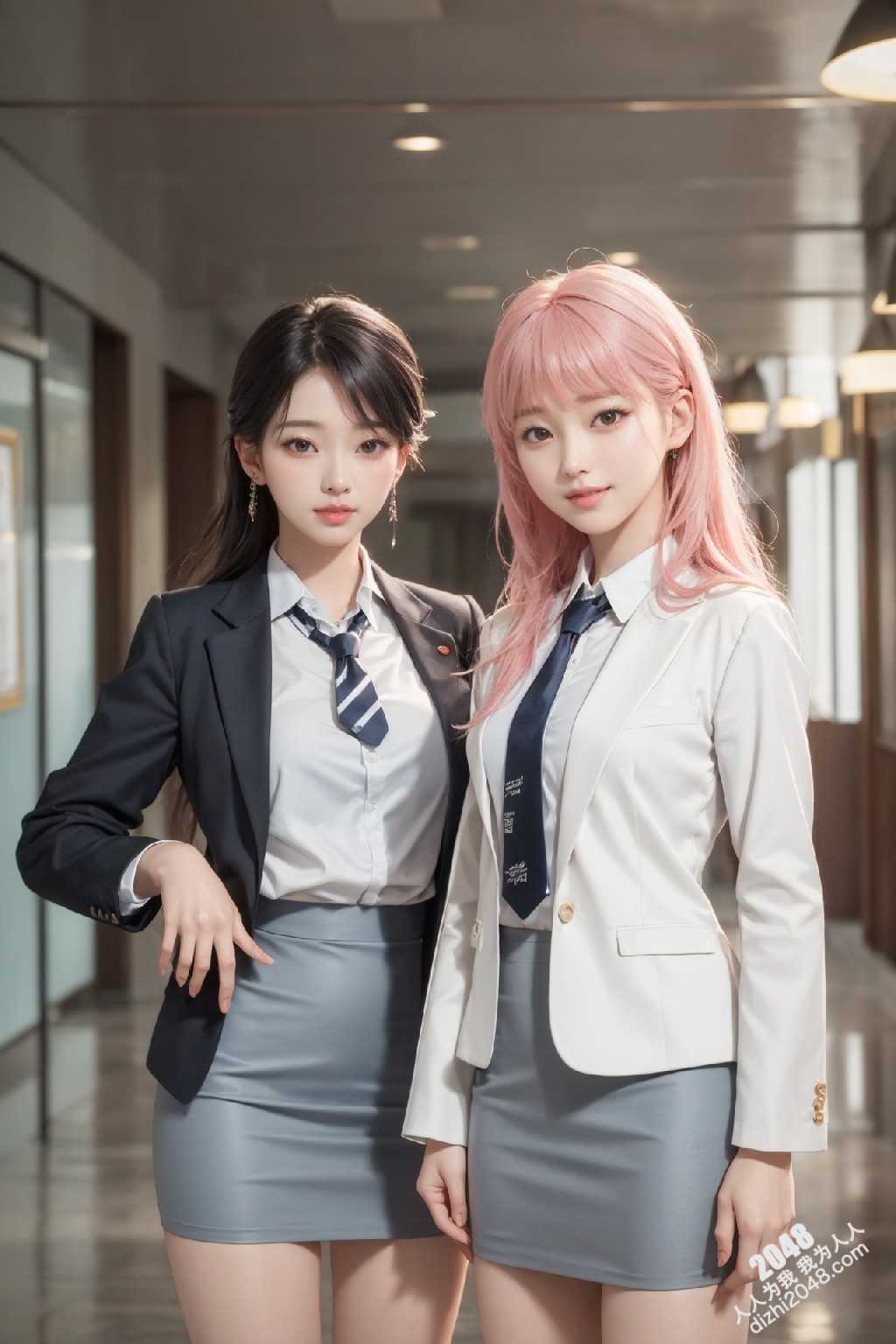 制服诱惑：清纯校花姐妹花，短裙下的秘密，让人浮想联翩(12)