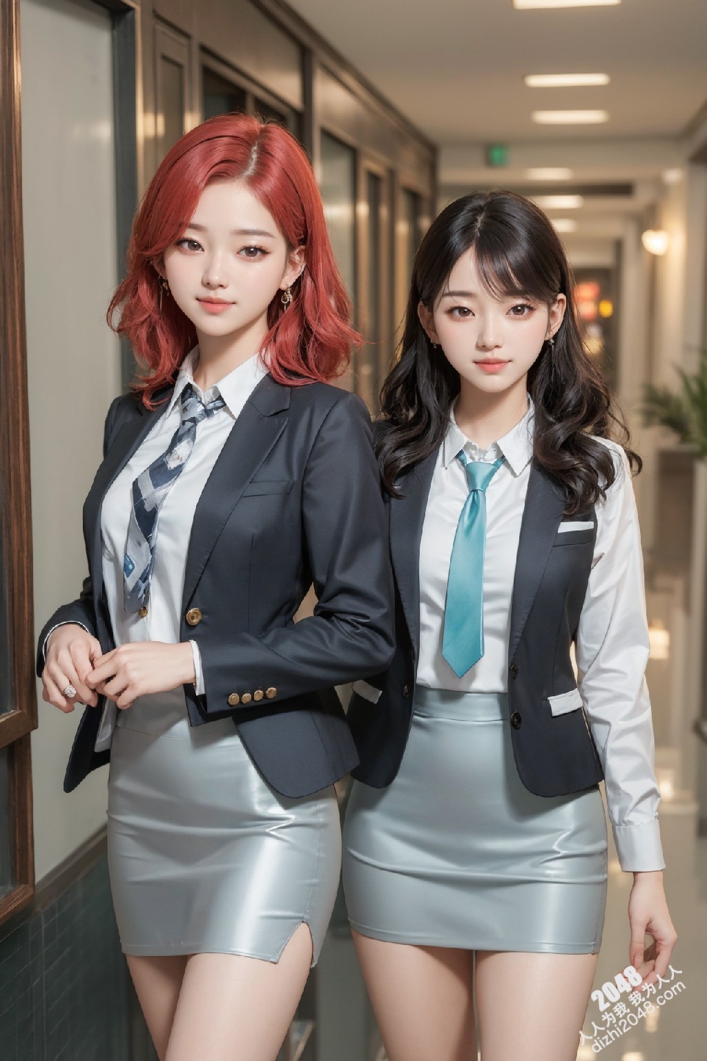 制服诱惑：清纯校花姐妹花，短裙下的秘密，让人浮想联翩(14)
