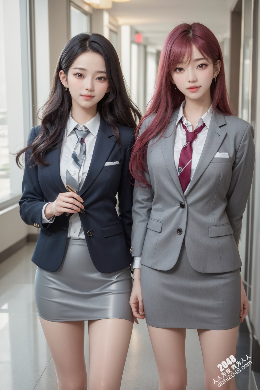 制服诱惑：清纯校花姐妹花，短裙下的秘密，让人浮想联翩(21)