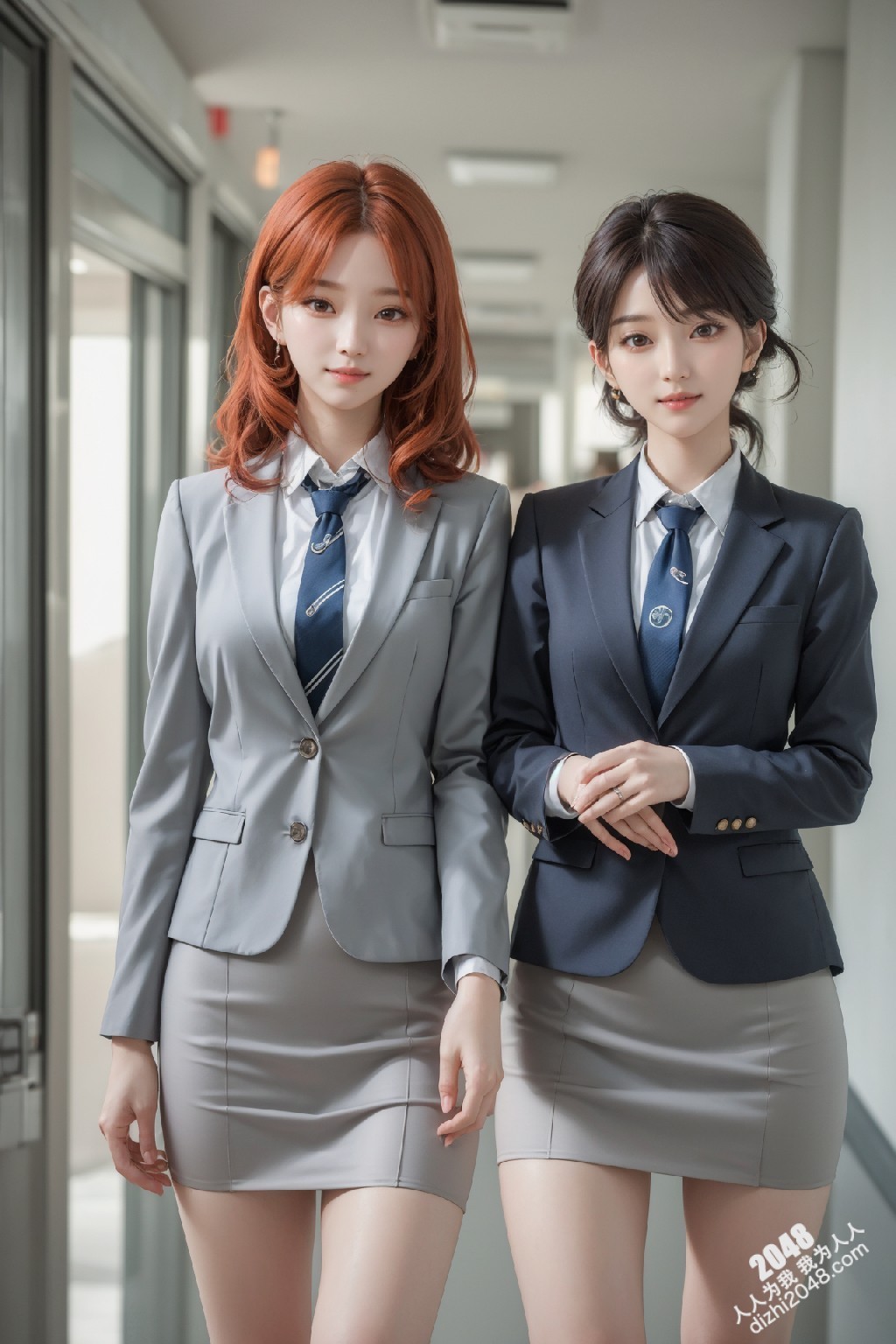 制服诱惑：清纯校花姐妹花，短裙下的秘密，让人浮想联翩(24)