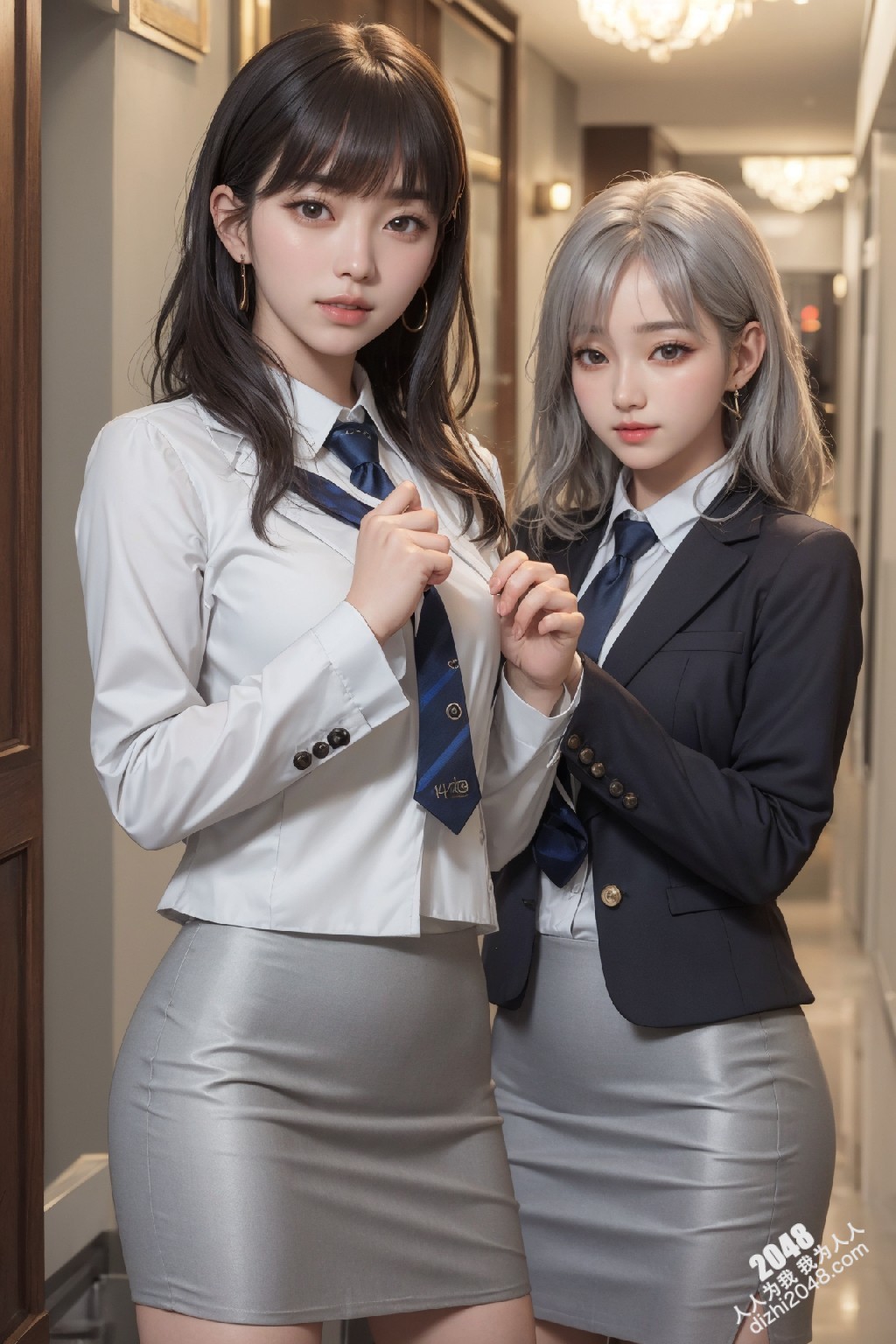制服诱惑：清纯校花姐妹花，短裙下的秘密，让人浮想联翩(27)