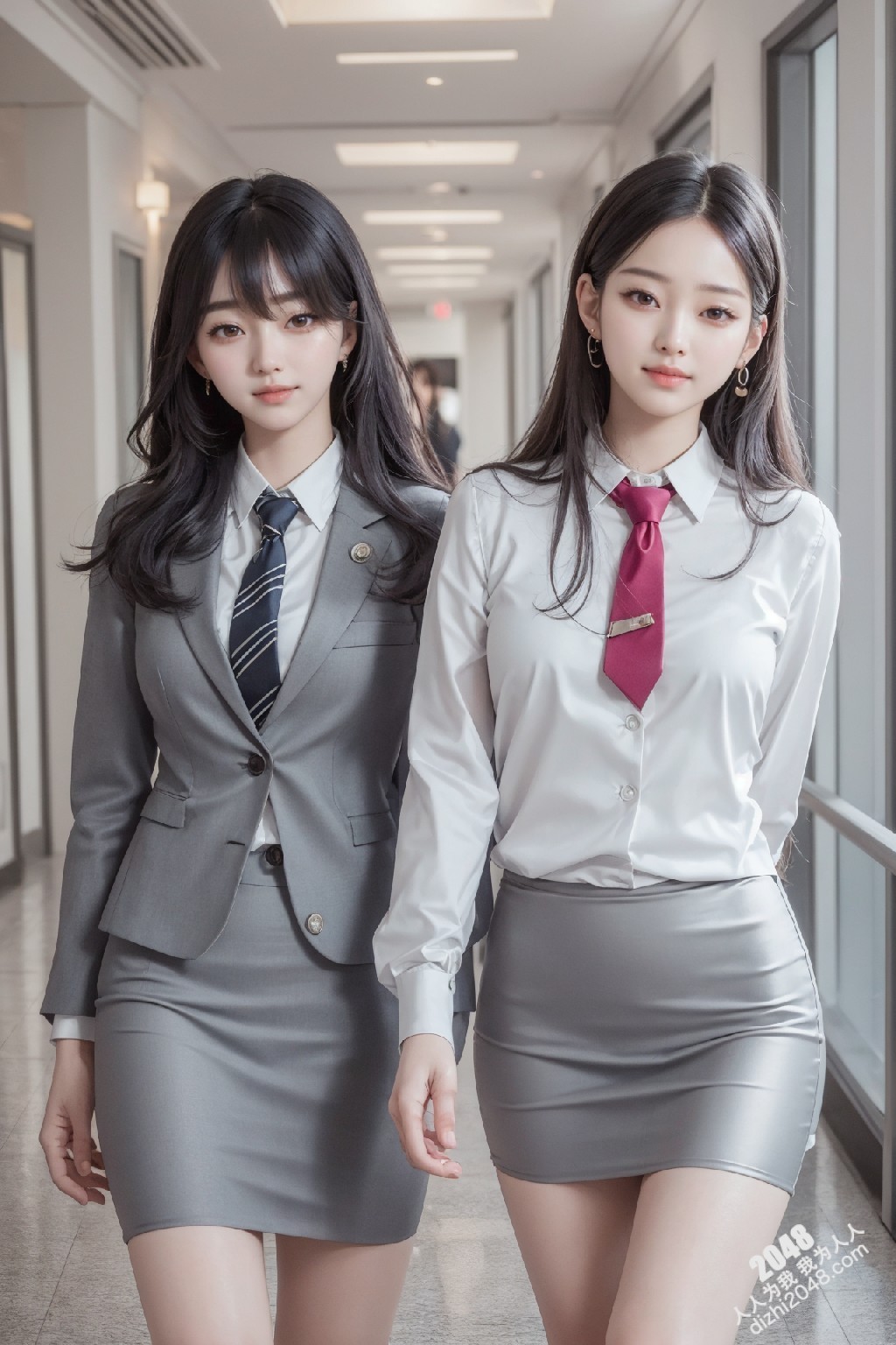 制服诱惑：清纯校花姐妹花，短裙下的秘密，让人浮想联翩(34)