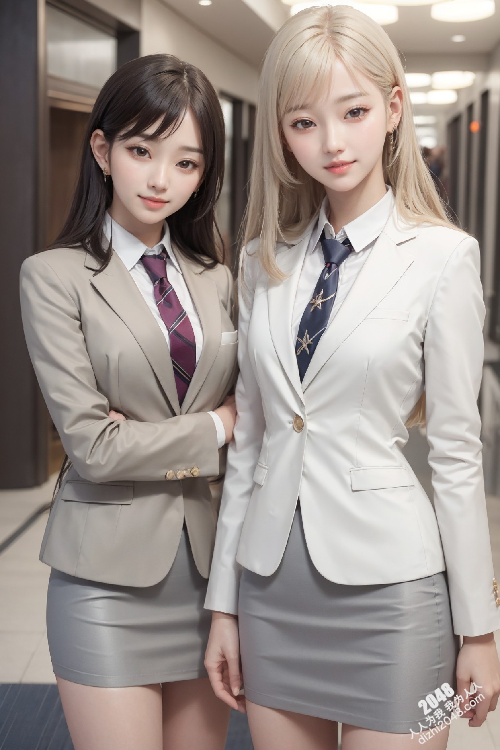 制服诱惑：清纯校花姐妹花，短裙下的秘密，让人浮想联翩(36)