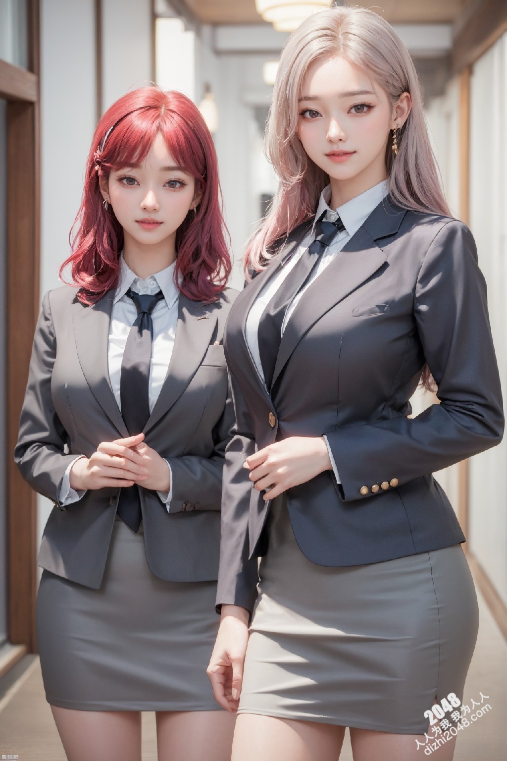 制服诱惑：清纯校花姐妹花，短裙下的秘密，让人浮想联翩(47)
