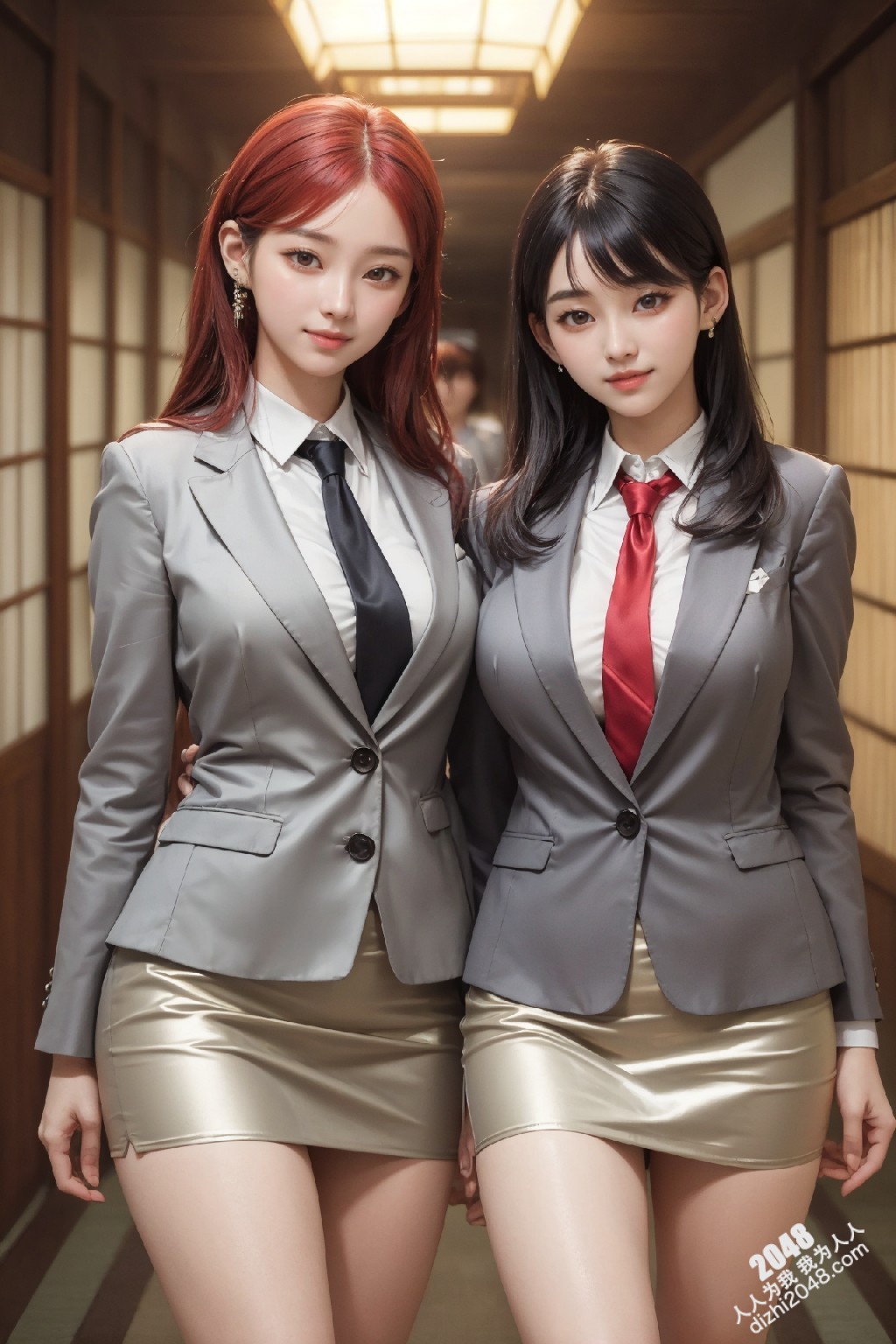 制服诱惑：清纯校花姐妹花，短裙下的秘密，让人浮想联翩(48)