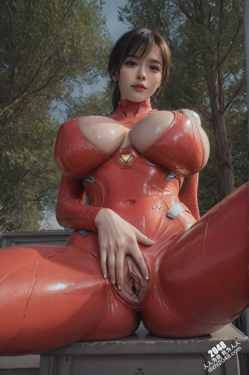 都市魅影：红色纳米战衣的致命诱惑—高挑御姐的性感写真(42)