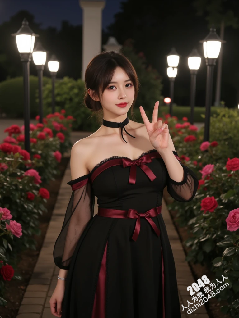 妡憶月下私语：黑缎玫红，暗夜精灵的魅惑